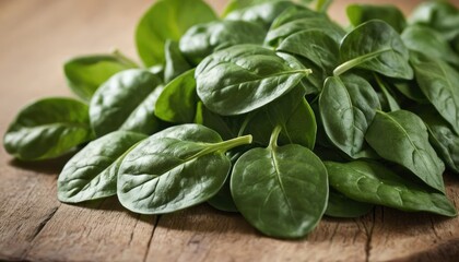 Obraz premium Fresh green baby spinach leaves natural background 1