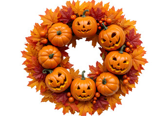 Halloween Pumpkin Wreath: Spooky Fall Decoration