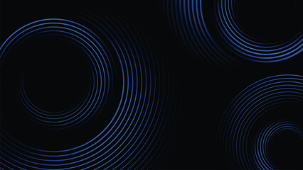 futuristic technology digital background with circle wave abstract texture dark blue line business presentation cover corporate banner