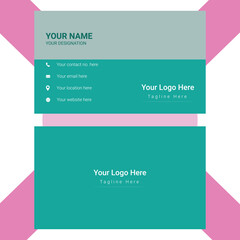 Horizontal and vertical layout. Vector illustration, Business card design template, Clean professional business card template, Modern shape with abstract black, Double-sided creative business card