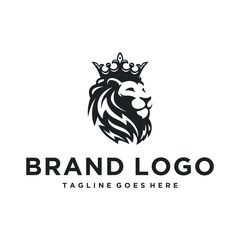black crowned lion head logo