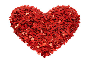 Red Heart Shape Made of Little Hearts: Romantic Background Image
