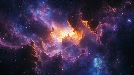 Fototapeta premium Explore the Cosmic Beauty of Colorful Nebula in Deep Space