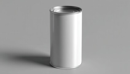 Canned Food Package Mockup: Sleek and modern, this close-up shot features a food can, providing a versatile template for your branding or packaging needs.