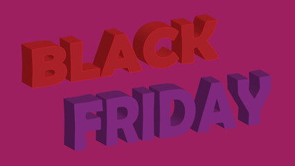 Black Friday. vector illustration Black Friday 3D banner. 