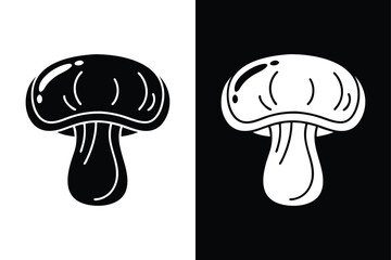 Simple Shiitake Mushroom Icon Pack. Flat Food Vector for Web and Print