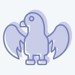 Icon Eagle. related to Kazakhstan symbol. two tone style. design editable