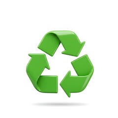 Obraz premium 3D Classic Green Recycle Symbol