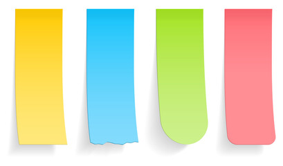 Colored vertical sticky notes set