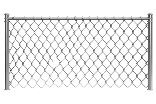 Chain Link Fence on a transparent background