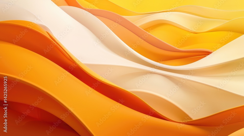 Poster abstract flowing waves in orange and yellow hues. digital artwork for modern and dynamic design. bac