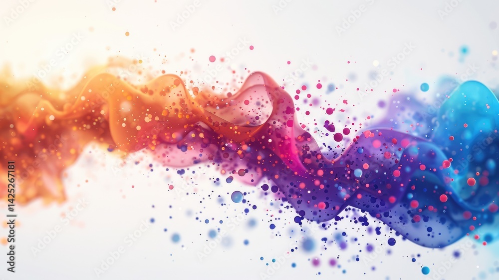 Poster this vibrant abstract design features flowing colors and playful dots, creating a dynamic visual exp