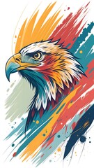 An energetic abstract composition characterized by dynamic brush strokes and bold colors. Ideal for expressive artworks, creative campaigns, and vibrant design projects.