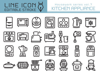 ラインアイコン　家事シリーズvol.7　調理家電
