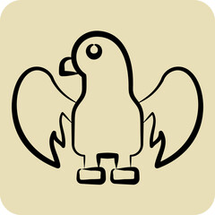 Icon Eagle. related to Kazakhstan symbol. hand drawn style. design editable