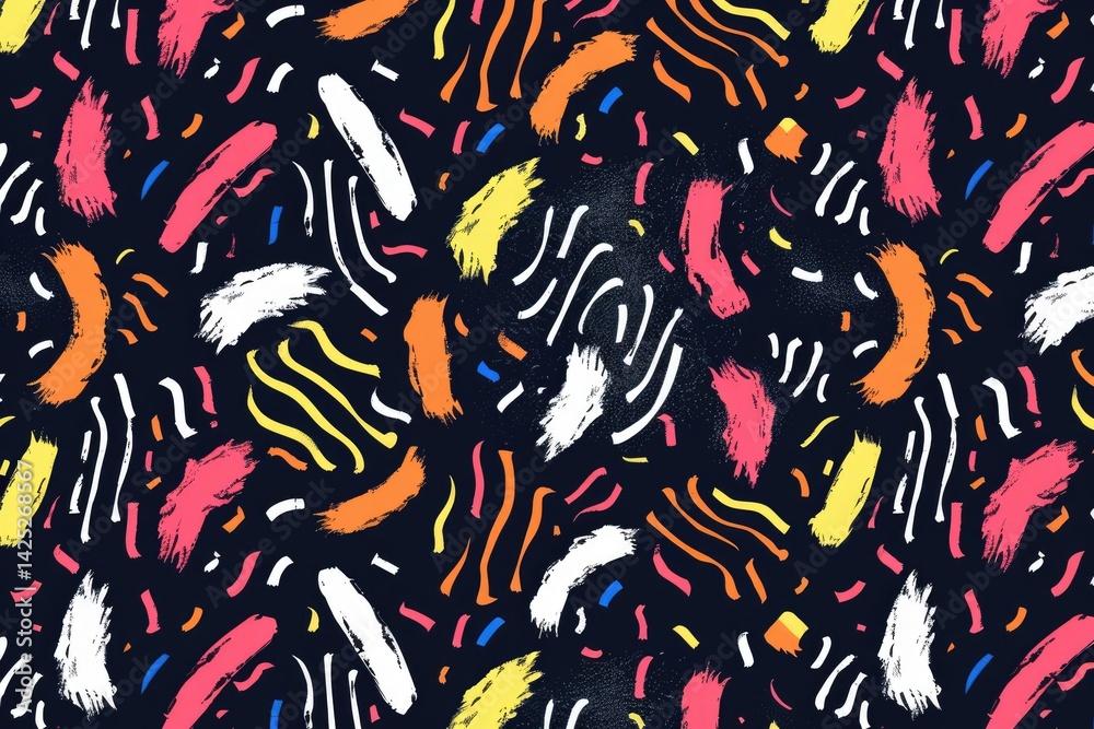 Poster abstract pattern with black, orange, and red shapes on a light background. background image of geome