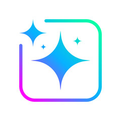 Generate Artificial Intelligence Colorful Stars App Logo Icon Vector