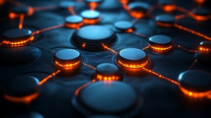 Futuristic network nodes, abstract design