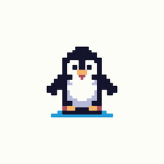 Pixel penguin logo
