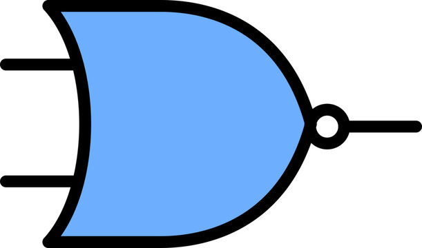 NOR Logic Gate Diagram Graphic Illustrator