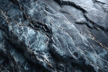 Naklejka premium Black marble with dark gray pattern, offering a sophisticated, moody aesthetic with a polished, smooth finish.