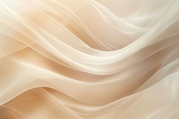 Obraz premium Abstract waves of flowing fabric in neutral tones. Background image of cream fabric texture waving with stylish and elegance pattern. Modern textile and fabric material pattern design concept. AIG51.