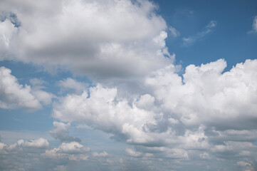 Landscape of white clouds with blue sky. 
