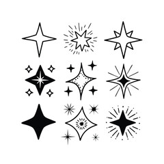black and white stars