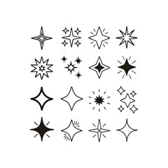 black and white stars