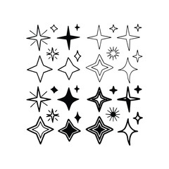 black and white stars