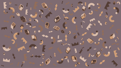 Pattern of geometric shapes on a purple background. Suitable for backgrounds, posters, digital designs, and textile prints with modern and vibrant aesthetics.