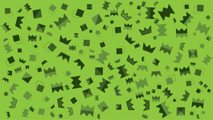 Green abstract background with various geometric shapes. Suitable for ecofriendly designs, naturethemed layouts, sustainable concepts, and environmental campaigns.