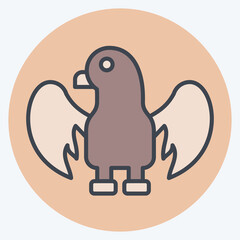 Icon Eagle. related to Kazakhstan symbol. color mate style. design editable