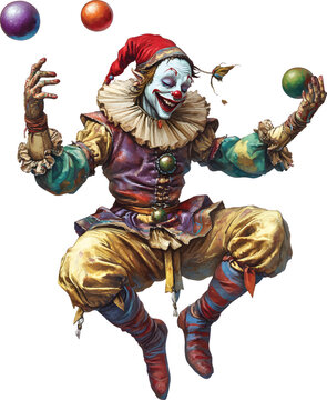 An isolated wobbly gelatinous jocker on white background, vector, png