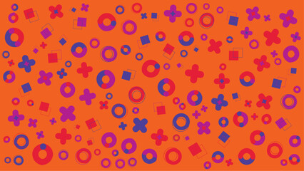 Orange, red, and purple geometric shapes on a vibrant background. Perfect for abstract designs, presentations, social media posts, and digital backgrounds.