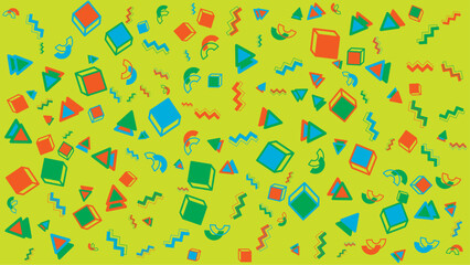 Colorful geometric abstract pattern suitable for background designs, textiles, packaging, marketing materials, and digital wallpapers. Perfect for modern and eyecatching projects.