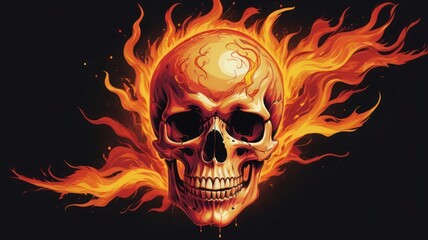 skull with flames