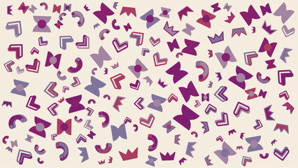 Pattern with purple and red shapes on a light background. Suitable for background designs, stationery, textiles, and abstract graphic projects.