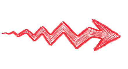 hand-drawn red arrow on white transparent background PNG