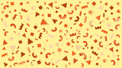 Pattern of red orange and yellow shapes. Suitable for backgrounds, textiles, wallpaper, and digital designs with a warm color palette and modern style.