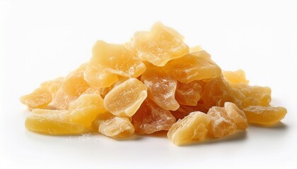 Dried spicy ginger on white background
