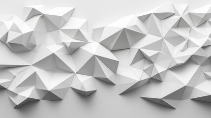 Abstract White Geometric Shapes and Forms on Light Background