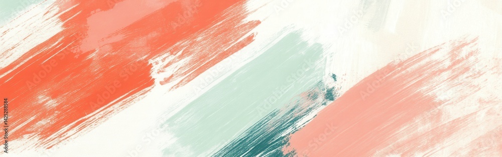 Poster minimalist abstract pastel brushstrokes on textured canvas - modern artistic background