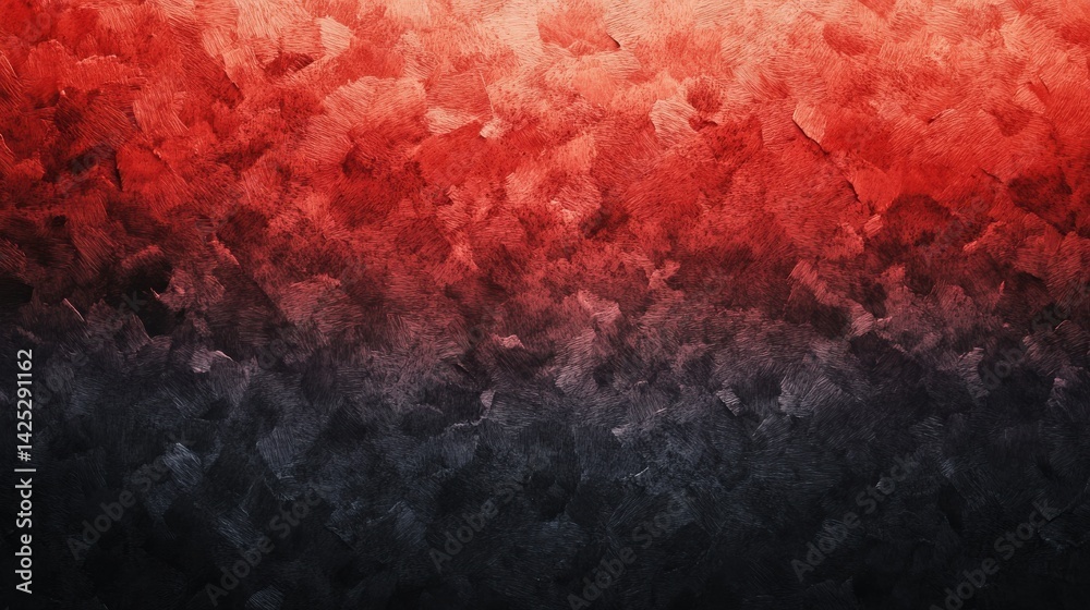 Poster Striking gradient background of charcoal gray merging into vibrant red with visible brushstroke texture for graphic design projects