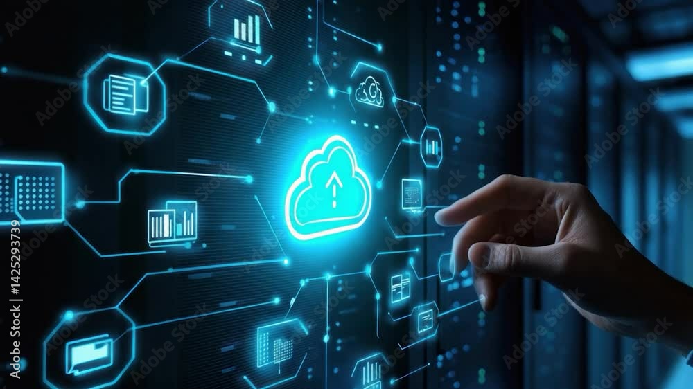 Poster Cloud computing network interface interaction.