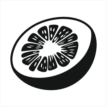 recommend clip art: Fruit icon. Black silhouette of a fig. Vector