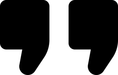 Quote commas icon in flat. Quotation sign isolated on transparent background