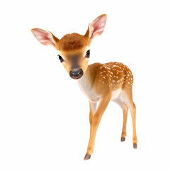 Fototapeta premium A baby deer is standing in a field of flowers