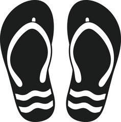 Flip Flop Sandals Silhouette Vector – Summer Beach Footwear Illustration