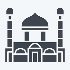 Icon Hazret Sultan Mosque. related to Kazakhstan symbol. glyph style. design editable